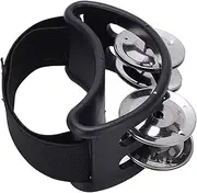 Foot Tambourine Jingle Bell Percussion Instrument Musical Accessory Party Karaoke Black