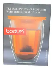 UNUSED Bodum 12 oz. Tea for One Cup Infuser with Double Wall Glass. New Open Box