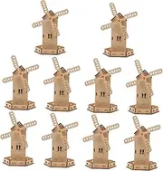 KALLORY 10 Sets Hands-on Learning Toys Solar Windmill Kit Boys and Experiment Sets Diy Assemble Plaything Wooden Science Kit Educational for Boys Girls
