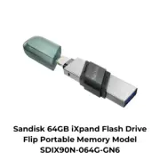 Sandisk 64GB iXpand Flash Drive Flip Portable Memory Model SDIX90N-064G-GN6