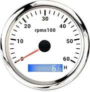 PMGMZPGPMA 6000 RPM Tachometer with 7 Colors Backlit and Sensor Car Boat Marine RPM Meter for Car Truck 9-32V Automobile Tachometer(WS 6000 RPM Meter)