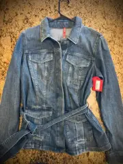 Spanx Tie Front Jean Shirt Jacket Twilight Indigo