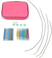 Knitting Needles Set Circular Interchangeable Aluminum Knitting Needles Crafts Yarn Sewing with Storage Case