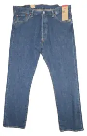 Levi's 501 Jeans Mens 40W 32L Blue Button-Fly Medium Wash Straight Stretch 40x32