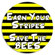 Earn Your Stripes Save The Bees - 100 Pack Circle Stickers 3 Inch - Endangered