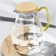 Glass Pitcher with Lid & Spout (68 Oz), Elegant Diamond Design Water Pitcher wit