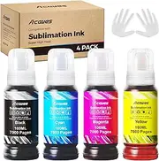 Acaves Sublimation Ink Refilled Bottles 400ML Compatible for ET2400 ET2720 ET2760 ET2750 ET4800 ET-2800 ET-2803 ET-2850 Inkjet Printers Heat Press Transfer on Mugs T-Shirts, 4 Pack