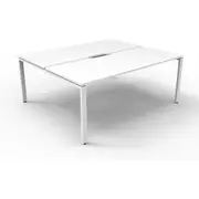 RAPIDLINE DELUXE RAPID INFINITY PROFILE LEG WORKSTATION No Screen 2 Person Double Sided W1500 x D750 x H730mm (per user) White Top White Frame
