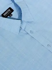 Men's Check weave Business Shirt Aqua