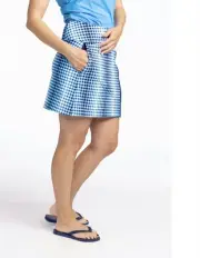 Kinona Sass Skort Ocean Plaid Women's Size M