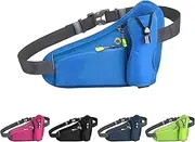 BLAZDEVE Lightweight Running Belt with Water Bottle Holder, Water Resistant Running Belts with Reflective Strips and Headphone Hole, Runner Belt & Workout Fanny Pack for Men, Woman, Kids (Blue)