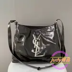 二手 YVES SAINT LAURENT 聖羅蘭 YSL HOBO手袋 大LOGO油蠟皮托特包 單肩包 腋下包 通勤包