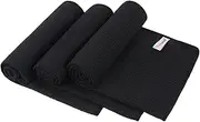 SUNLAND 3 Pack Microfiber Sports Workout Towels Fast Drying Fitness Sweat Towels for Men & Women Lightweight Multi-Purpose Gym Exercise Towel 16Inch x 32Inch (Black)