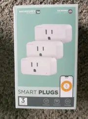 Merkury Smart Wi-Fi Plug, Compatible W Alexa & Google Assistant, 3 Pack, 15 Amp