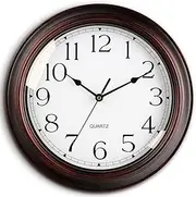 KECYET Wall Clock - 12 Inch Silent Non-Ticking Wall Clocks Battery Operated - Vintage Retro Rustic Style Decorative for Living Room, Kitchen (Bronze)