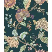 Seabrook Design Lana Jacobean Floral Wallpaper Roll 20.5 inW in Victorian Jade