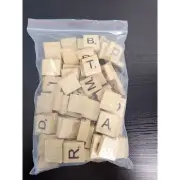 100 Scrabble Letter Tiles Complete Set Wooden Original Game Pieces Wood Letters