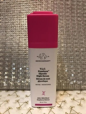 Drunk Elephant T.L.C. Framboos Glycolic Night Serum 30ml New & Unboxed