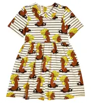 [Mini Rodini] Mini Rodini Seahorse printed cotton-blend dress M 24/36 brown