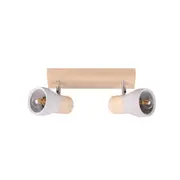 Kofi 2-Light Wooden Base Concerete Shade Ceiling Spot Light Lamp Cement Grey