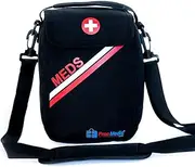 PracMedic Bags Insulin Travel Case - Travel Medicine Bag- Diabetes Medicine Bag for Medical Supplies, Insulin, Epipen, Auvi Q, Inhaler Spacer, Pill Bottle, First Aid Supplies Organizer (T-MEDS Black)