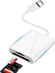 USB C SD TF Card Reader 2-In-1 High Speed High Capacity No Need to Download App