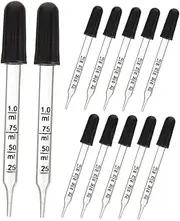 ULTECHNOVO Glass Scale Droppers 20pcs Straight Tip Liquid Pipettes for Essential Oil Perfume Transfer
