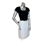 Kasper NWT 6 Lily White Zip Up Pencil Skirt $69 22-G132
