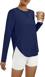 [AUTOMET] Workout Tops for Women Long Sleeve Athletic Golf Shirts 2025 Running Yoga Clothes Quick Dry Lightweight Outfits