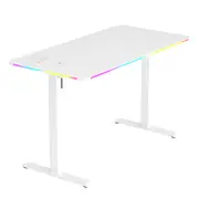 Advwin Electric Standing Desk LED Lights Wireless Charging and Touch Control Panel White