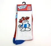 Kool Aid Punch Mens 6-12 White Blue Red Graphic Novelty Crew Socks 1 Pair