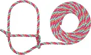 Weaver Leather Livestock Cattle Rope Halter, Hot Pink/Coral/Mint