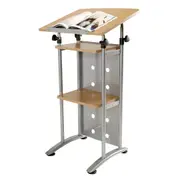 SYLEX QUORUM LECTERN Beech and Powder Coated Silver