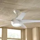 52 in. Ceiling Fan Integrated LED Indoor Matte White with Light Kit Remote