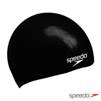 在飛比找momo購物網優惠-【SPEEDO】兒童矽膠泳帽Plain Moulded(黑)