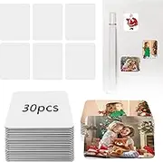 Sublimation Magnet Blanks, 30PCS Blank Refrigerator Magnets - Personalized Fridge Blanks Products for Kitchen Office Decorative, 5.5x7.5 cm (Rectangular) ,White DK-bxt30