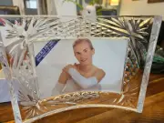 Crystal D'Arques Genuine Lead Crystal Curved Picture Frame 4x6 France 2 sided