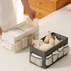 2Pcs Foldable Underwear Storage Box Fabric Sundry Storage Box Dormitory