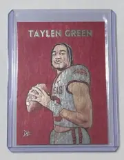 Taylen Green Platinum Plated Artist Signed Arkansas Razorbacks Trading Card 1/1
