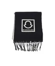 logo-knit fringe-trim scarf One size Black