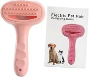 Dog Hair Remover Brush Self Pet Vacuum Brush Hair Remover Tool Electric Lint Roller Dog Matted Hair Detangler Dog Grooming Rakes Cat Hair Brush Portable Hair Brush Pets Plastic Red