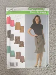 Pencil Skirt Sewing Pattern Size 6-12 Simplicity 4787 Multiple Variations