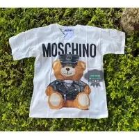 在飛比找蝦皮購物優惠-Moschino 警察熊 寬版男 女 可穿短袖T恤上衣。