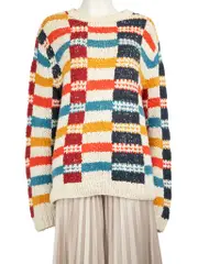 Checkered Knitted Sweater