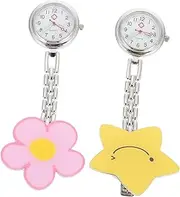 [Holibanna] 2pcs Pocket Watch Watches for Women Nurse Hanging Watch Nurses Watch Nurse Watch Watches for Men Clip on Lapel Watch Hanging Lapel Watch E Clips Clip Type Watch Coated Glass