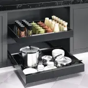 ZGO Pull Out Cabinet Organizer, Expandable 11.5in - 19.6in, Black