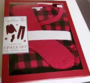 Roudelain 3-piece Pajama Set Shirt Jogger and Socks Buffalo Check Size X-Large