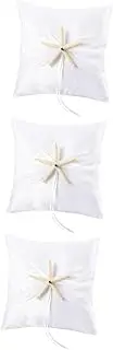 STOBAZA 3pcs Wedding Ring Bearer Throw Pillows for Couch Ring Holder Pillow Couch Pillows Couch Throw Pillows Wedding Ocean Pillow Beach Pillows Square Pillows Ring Pad White Bride The Bed
