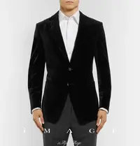 在飛比找Yahoo!奇摩拍賣優惠-SIMPLE IMAGE(手工製作) 英國禮服黑色絨布西裝華