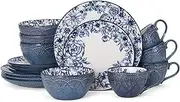 Pfaltzgraff 5216941 Gabriela Blue 16-Piece Dinnerware Set, Service for 4